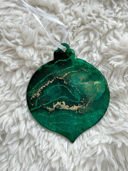 Ornaments: Green and Gold