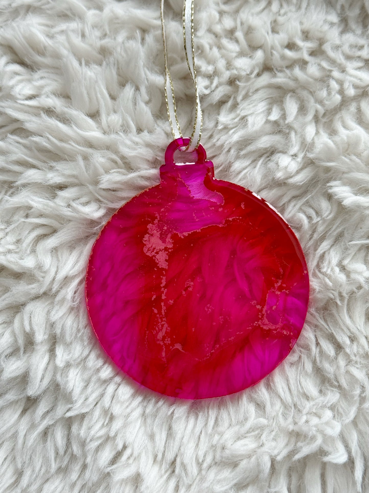 Ornaments: Set of 6: Small Pink