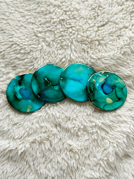 Coasters: Round Blue and Green