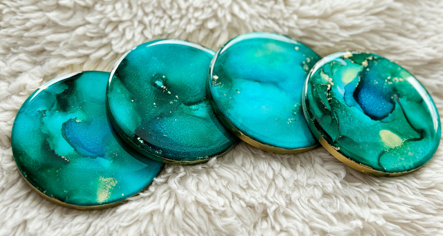 Coasters: Round Blue and Green