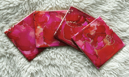 Coasters: Magenta and Orange Set 1