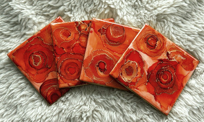 Coasters: Orange Roses