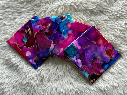 Coasters: Magenta, purple and blue Set 1