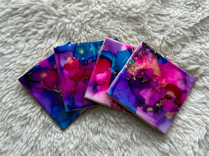 Coasters: Magenta, Purple and Blue Set 2