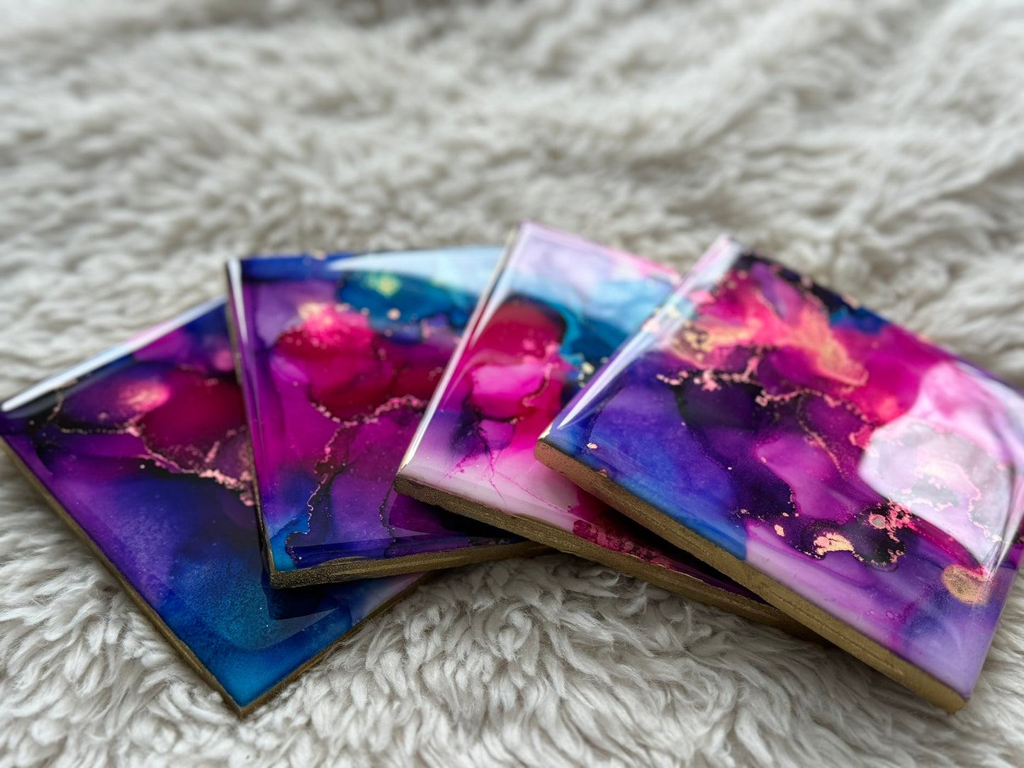 Coasters: Magenta, Purple and Blue Set 2