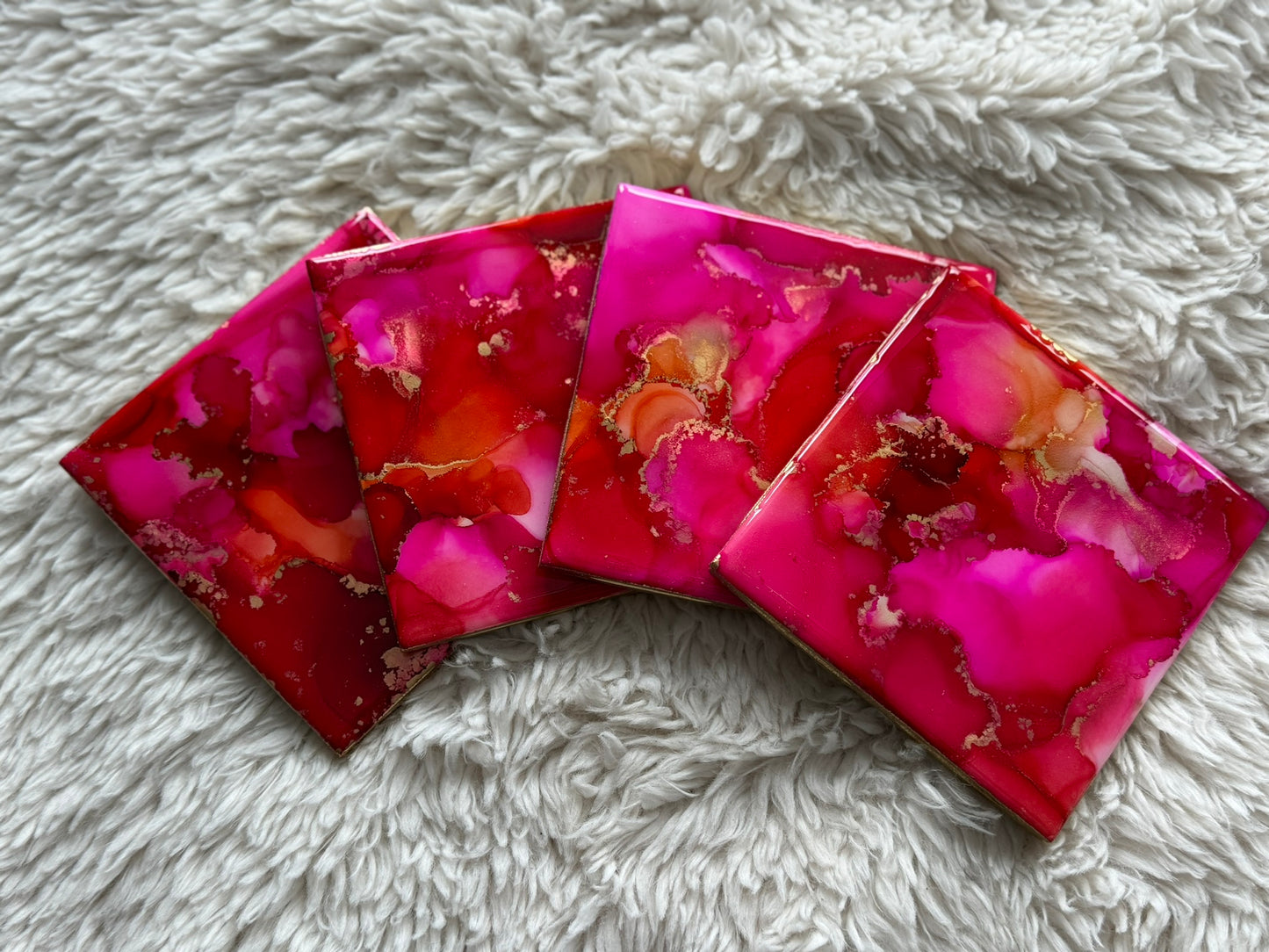 Coasters: Magenta and Orange Set 2