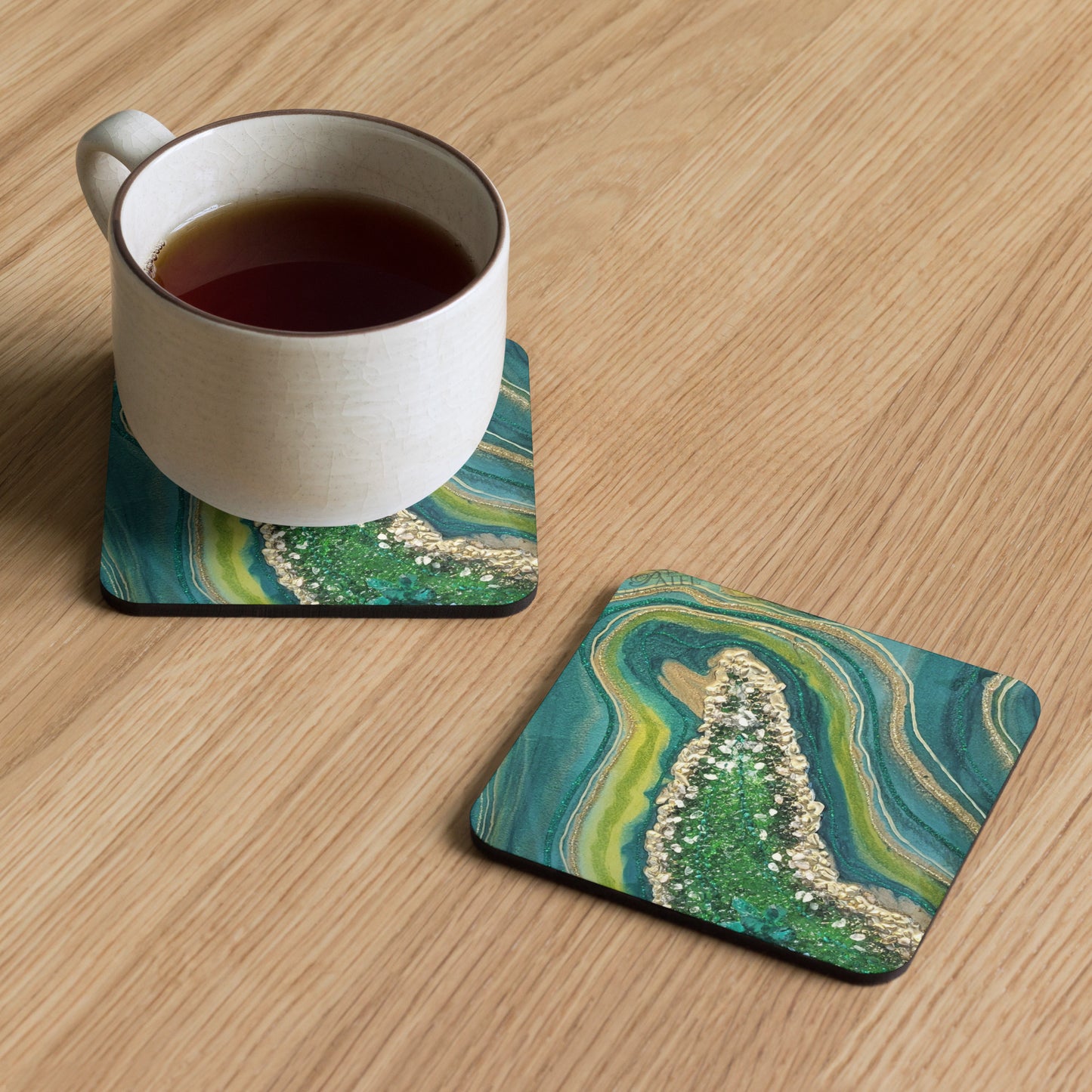 Coasters: "Emerald City" Cork-back coaster